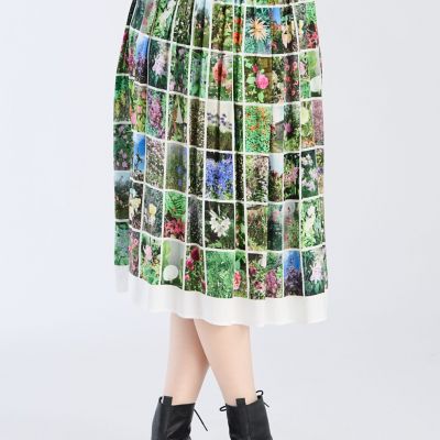 フォトプリント ギャザー ロングスカート ”Instagram