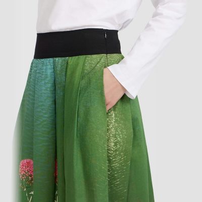 フォトプリント コットン ロング フレア スカート