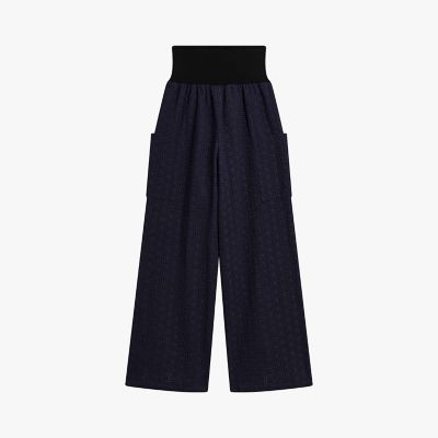 アニエスベー 麻プレッション プリント コットン ワイドパンツ ”Matis” | agnes b. (Women
