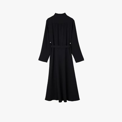 ブラック トリアセテート クレープ ワンピース ”Madelyn