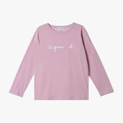 ＜agnes b. ENFANT (Baby&Kids)＞キッズ　ロゴ　ハート　プリント　コットン　長袖　Ｔシャツ　”Ｃｏｕｌｏｓ”