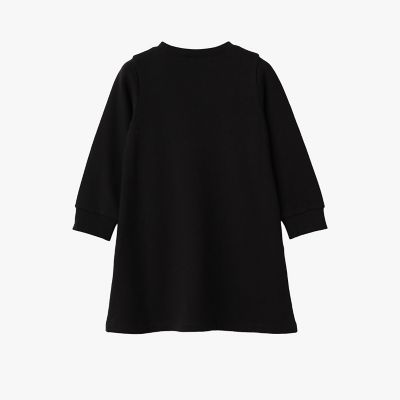 アニエス・ベー　ブラック 長袖 膝丈ワンピース サイズ38 キッズ ロゴ コットン 長袖 ワンピース | agnes b. ENFANT (Baby&Kids