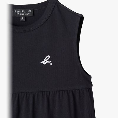 キッズ ”b．” ロゴ コットン ノースリーブ ワンピース | agnes b