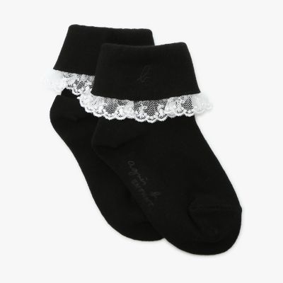 ＜agnes b. ENFANT (Baby&Kids)＞キッズ　”ｂ．”ロゴ刺繍　フリル　レース　ソックス