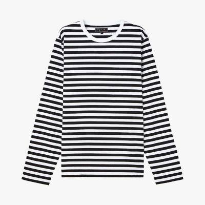 メンズ 細ボーダー コットン 長袖 Tシャツ ”Coulos” | agnes b
