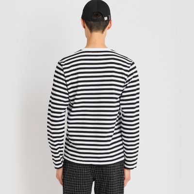 メンズ 細ボーダー コットン 長袖 Tシャツ ”Coulos” | agnes b