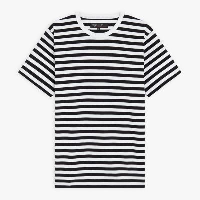 メンズ コットン 細ボーダー 半袖Tシャツ ”Coulos” | agnes b