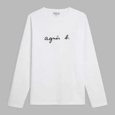 アニエスベー　0サイズ　長袖ロゴTシャツ メンズ ロゴ コットン 長袖 Tシャツ ”Coulos” | agnes b. HOMME