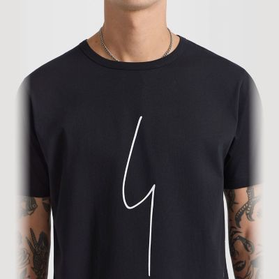 メンズ アイコニック プリント コットン 半袖 Tシャツ ”Point d 