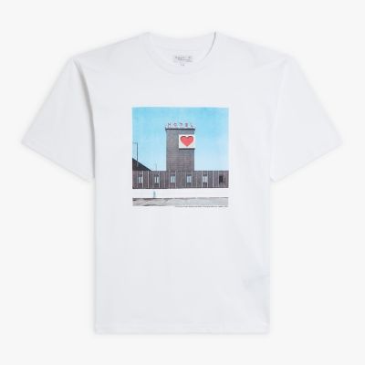 メンズ コットン フォトプリント 半袖 アーティストTシャツ