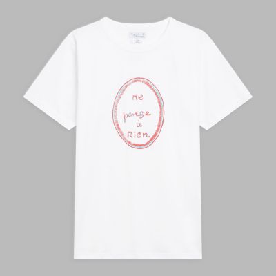 メンズ プリント コットン 半袖 アーティスト Tシャツ ”Louise