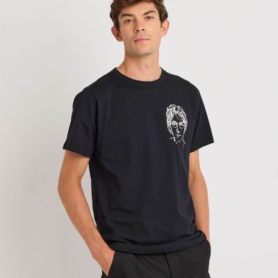 メンズ プリント コットン 半袖 アーティスト Tシャツ ”Rafael