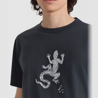 メンズ アイコニック プリント コットン 半袖 Tシャツ ”Lezard