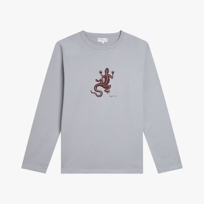 メンズ アイコニック プリント 長袖 Tシャツ ”Lezard” | agnes