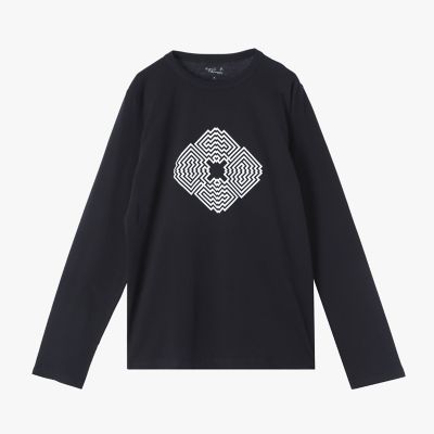 メンズ プリント コットン 長袖 アーティスト T シャツ ”L