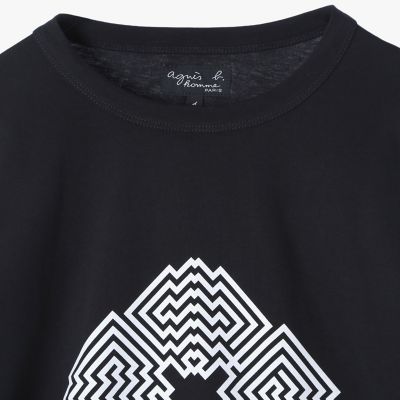 メンズ プリント コットン 長袖 アーティスト T シャツ ”L