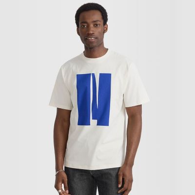 メンズ プリント コットン 半袖 アーティスト Tシャツ
