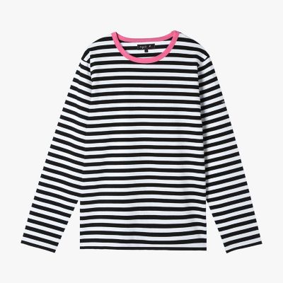 メンズ 細ボーダー コットン 長袖 Tシャツ ”Coulos” | agnes b