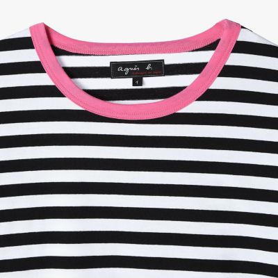メンズ 細ボーダー コットン 長袖 Tシャツ ”Coulos” | agnes b