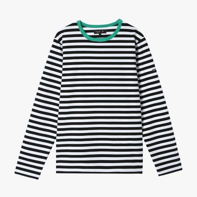 メンズ 細ボーダー コットン 長袖 Tシャツ ”Coulos” | agnes b