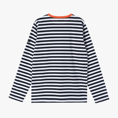 メンズ 細ボーダー コットン 長袖 Tシャツ ”Coulos” | agnes b