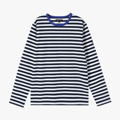 メンズ 細ボーダー コットン 長袖 Tシャツ ”Coulos” | agnes b