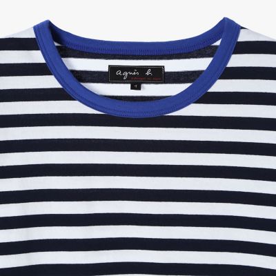 メンズ 細ボーダー コットン 長袖 Tシャツ ”Coulos” | agnes b