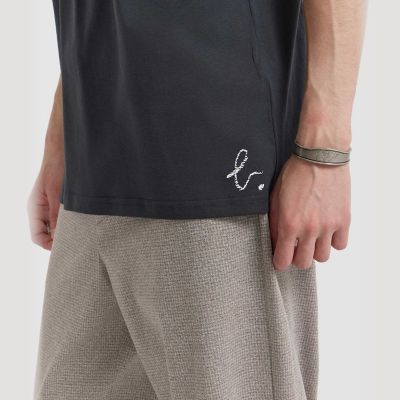 メンズ メッセージ プリント コットン 半袖 Tシャツ ”enjoy