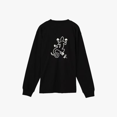 メンズ アイコニック プリント コットン 長袖 Tシャツ ”Lezard