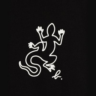 メンズ アイコニック プリント コットン 長袖 Tシャツ ”Lezard