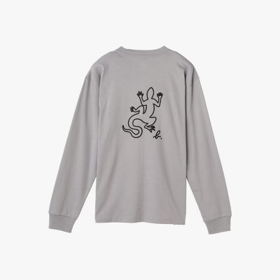 メンズ アイコニック プリント コットン 長袖 Tシャツ ”Lezard