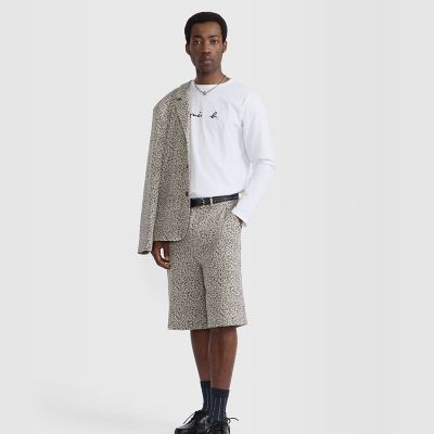 メンズ レオパード ジャカード バミューダ パンツ ”Danel