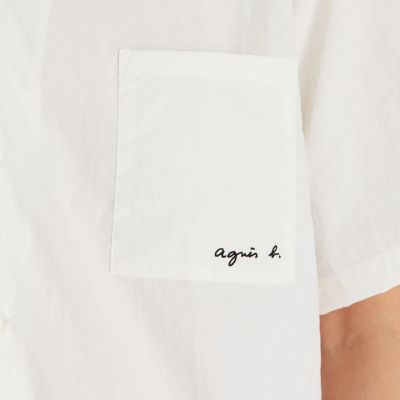 メンズ ロゴ 刺繍 開襟 半袖シャツ ”Magnum” | agnes b. HOMME