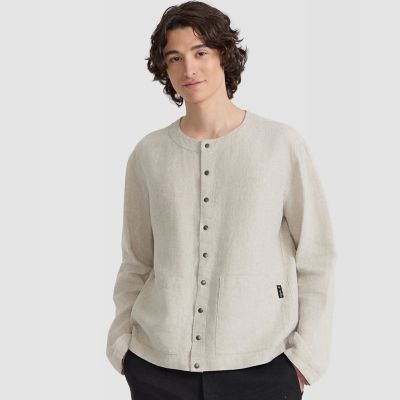メンズ リネン 長袖 シャツ カーディガン | agnes b. HOMME (Men