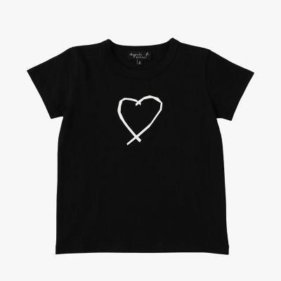 ＜agnes b. ENFANT (Baby&Kids)＞キッズ　アイコニック　コットン　半袖　Ｔシャツ　”Ｓａｒａｊｅｖｏ　ｈｅａｒｔ”