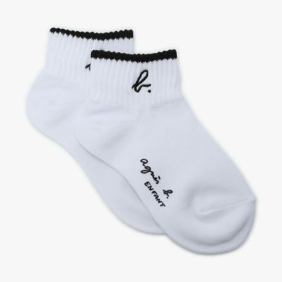 ＜agnes b. ENFANT (Baby&Kids)＞キッズ　”ｂ．”　ロゴ　ライン　ソックス