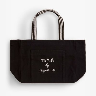 ＜TO B. BY AGNES B.＞ロゴ　刺繍　コットン　スクエア　トートバッグ