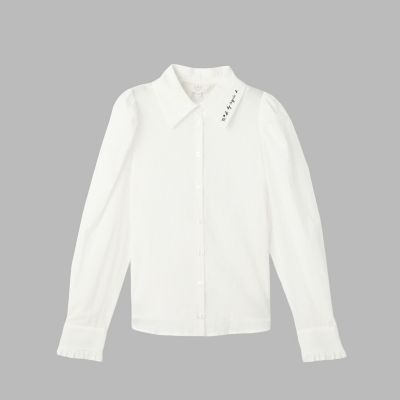 ＜TO B. BY AGNES B.＞ロゴ刺繍　ボリュームスリーブ　ブラウス