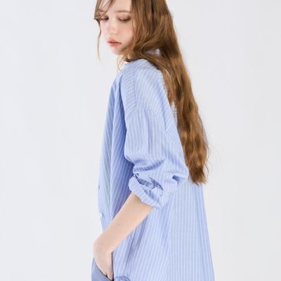 コットン ストライプ ロングスリーブ シャツ | TO B. BY AGNES B