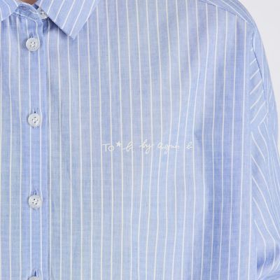 agnes b　メンズ　ストライプ 　ロングシャツ 　麻100%　日本製 コットン ストライプ ロングスリーブ シャツ | TO B. BY AGNES B