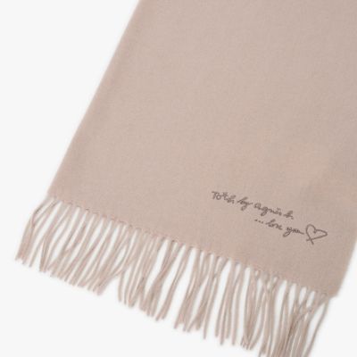 agnès b. カシミヤマフラー アニエスベー cashmere ロゴ刺繍 ウール カシミヤ マフラー | TO B. BY AGNES B./トゥービー