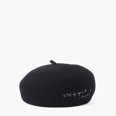 ＜TO B. BY AGNES B.＞ロゴ　刺繍　ウール　ベレー　”Ｌｏｖｅ　ｙｏｕ”