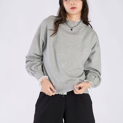 美品✨ENFOLD ボリュームスリーブ スウェット プルオーバー グレー 38 WEBスペシャル ロゴ コットン ボリュームスリーブ スウェットプル