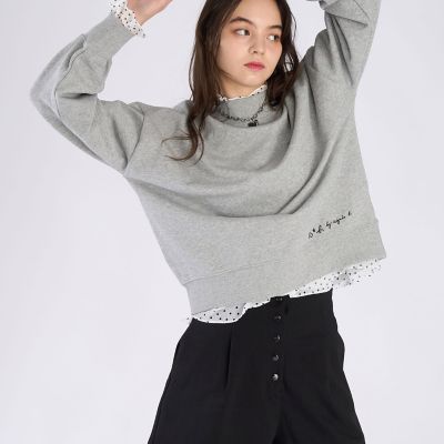 美品✨ENFOLD ボリュームスリーブ スウェット プルオーバー グレー 38 WEBスペシャル ロゴ コットン ボリュームスリーブ スウェットプル