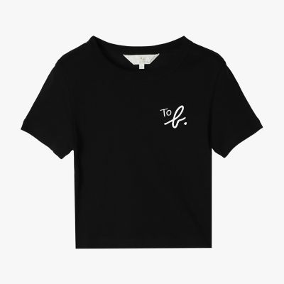 ＜TO B. BY AGNES B.＞”Ｔｏ　ｂ．”ロゴ　コットン　半袖　クロップド　Ｔシャツ