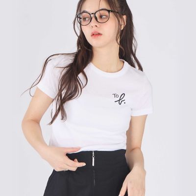 To b．”ロゴ コットン 半袖 クロップド Tシャツ | TO B. BY AGNES