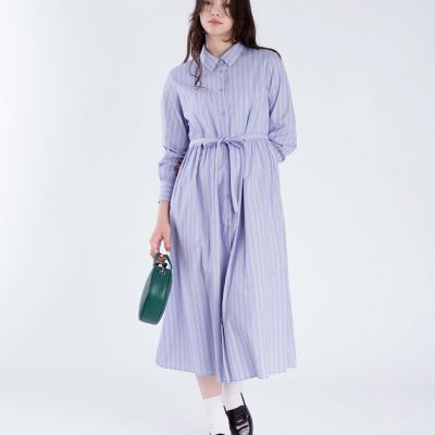 ストライプ コットン シャツワンピース | TO B. BY AGNES B