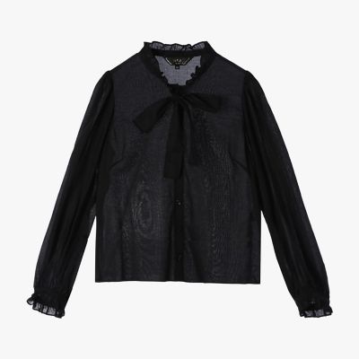 ＜TO B. BY AGNES B.＞コットン　ロングスリーブ　リボン　ブラウス