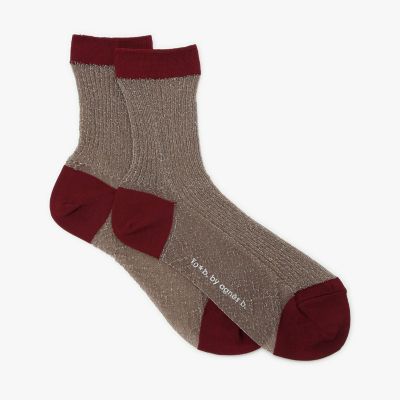 ＜TO B. BY AGNES B.＞バイカラー　グリッター　ソックス