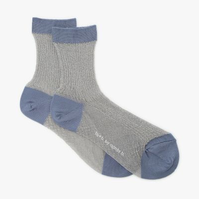 ＜TO B. BY AGNES B.＞バイカラー　グリッター　ソックス